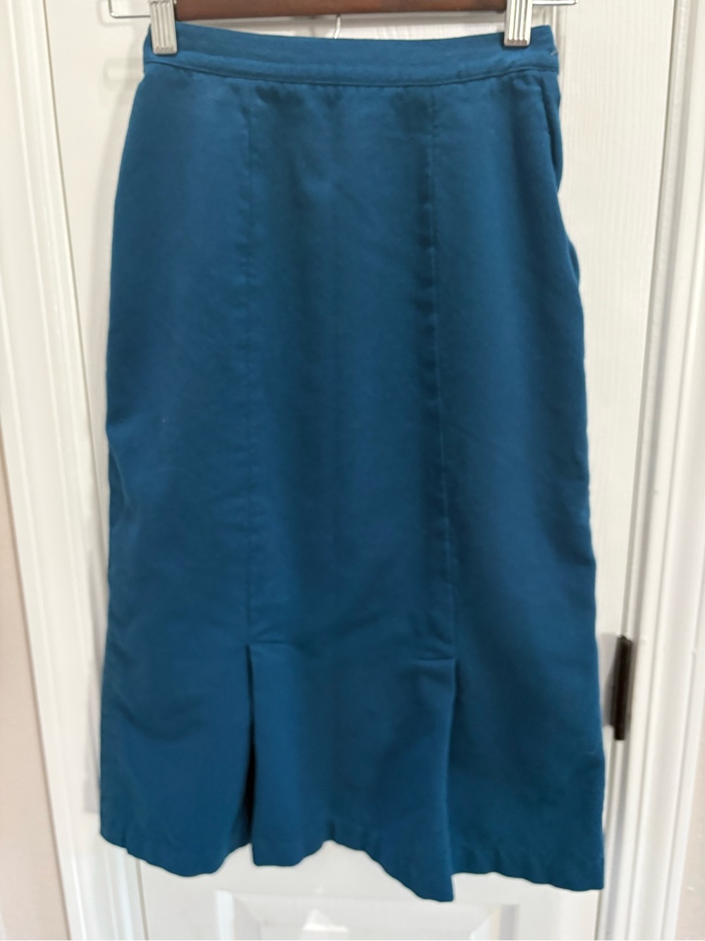 Teal Midi Skirt with pleats - Women's Classic Style
